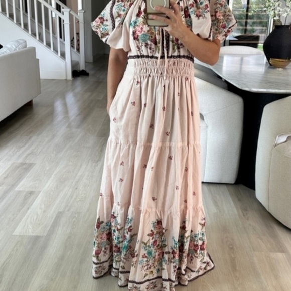 Anthropologie Somerset floral puff sleeve maxi dress - Picture 4 of 13